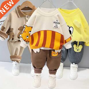 Children's clothing baby long sleeve two piece set 1-4 year