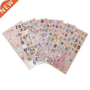 Alphabet Number Retro 6sheets Album English Sticker Diar lot