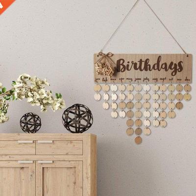 VODOOL  Wooden Round Plates Wall Hanging Calendar Sign Sp