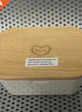 Butter Box Melamine Dish With Wood Lid Holder Serving Storag