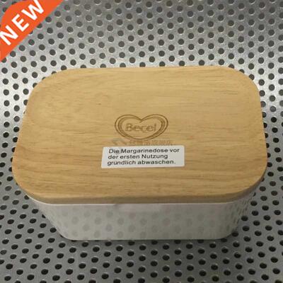 Butter Box Melamine Dish With Wood Lid Holder Serving Storag