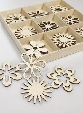 Wooden Snowflakes Ornaments 81Pcs Hollow Out Embellishment f