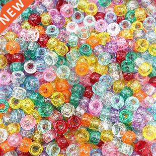 Powder Scallion Transparency Acrylic Space 50pcs Beads 8X6mm