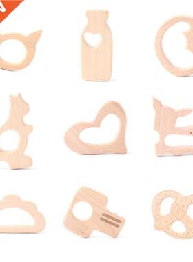 Let's make Teethers Lovely Cartoon Wood Teether Natural Cart