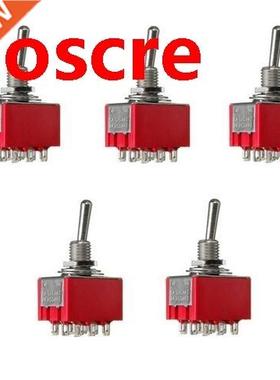 NEW 5Pcs Mini Toggle SPDT Switch 9 PIN 3PDT ON-ON 2 Position
