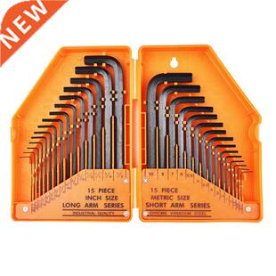 30Pcs Allen Key Hex Set Inch And Metric Size Black Oxidised