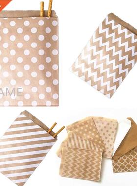 25/50/pcs Paper Bags reat bags Candy Bag Chevron Polka Do
