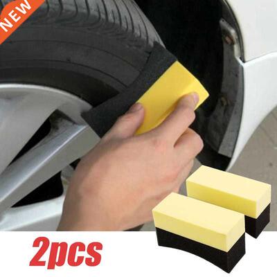 2Pcs Cleaning Sponge Brush Car Wheel Tire Wash Wipe Water Su
