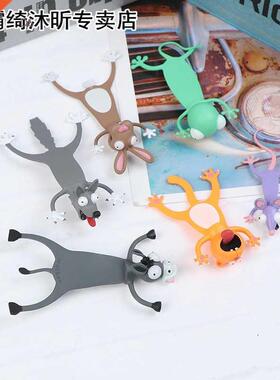1pc Cute 3D ereo Cartoon Lovely Animal Bookmark cat PVC Fu
