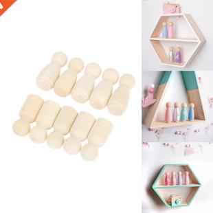 Wood Peg Wooden Female Unfinished Male Figures 10Pcs Dolls