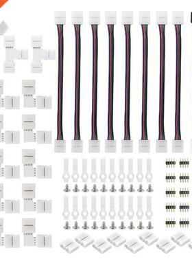 95Pcs 5050 4 Pins RGB LED Tape Connector Plug Power Splitter