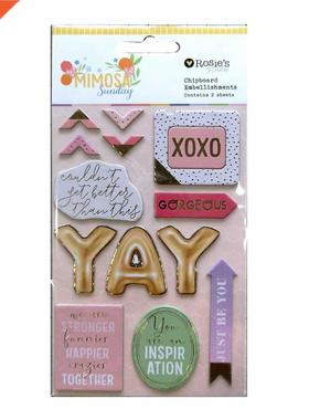 CRZCrafter Chipboard Stickers Foil Design Self Adhesive Cra