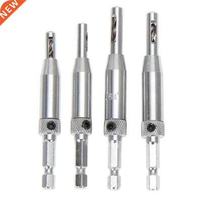 4PCS Drill Bit Punch Hole HSS Self Centering Hinge Hardware