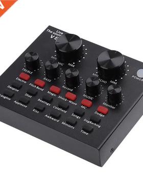 V8 Sound Card Mixer Audio Interface External Streaming SB He