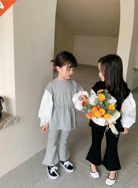 MILANCEL Spring Kids Clothes Hoodie Sets Patchwork Tops and