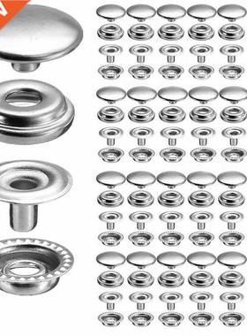 50 Silver Buttons Sets Stainless Socket Fastener Snap Set Se