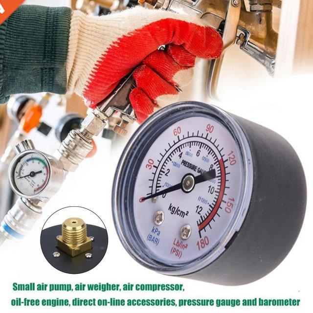 Bar Air Pressure Gauge Thread 0-180 PSI 0-12 Manometer Doubl