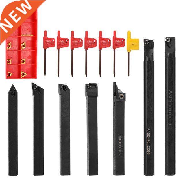 7pcs 10mm Shank Lathe Turning Tool Holder Boring Bar with Ca