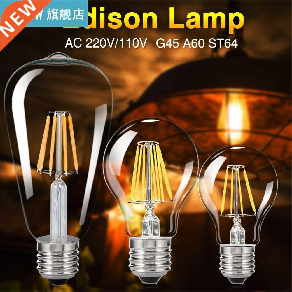 TSLEEN E27 Retro Vintage LED Edison Bulb LED Lamp G45 A60 ST