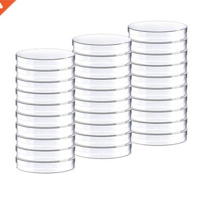 30 Pack Plastic Petri Dish,90X15mm Clear Petri Dishes with L