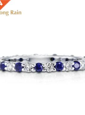 Wong Rain 925 Sterling Silver Sapphire Ruy Emerald Created