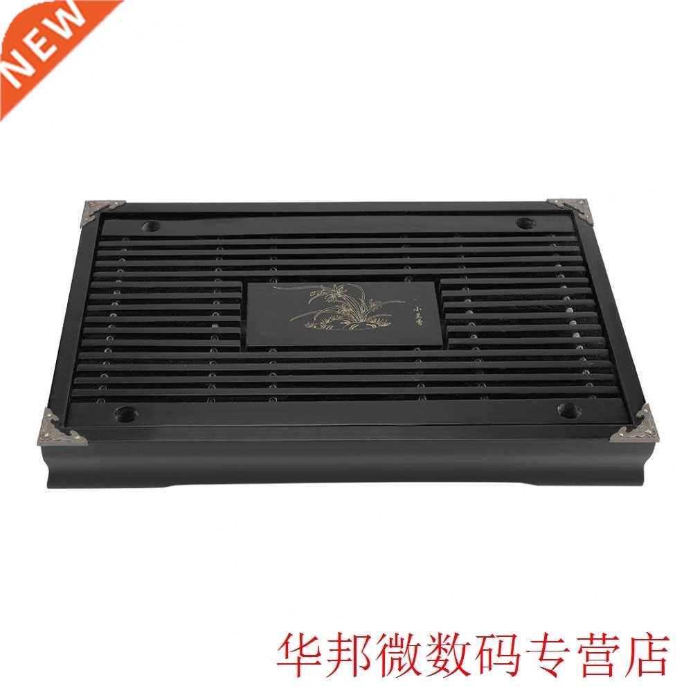 Tea Tray Rectangular Drainage Easy Clean Table Serving Woode