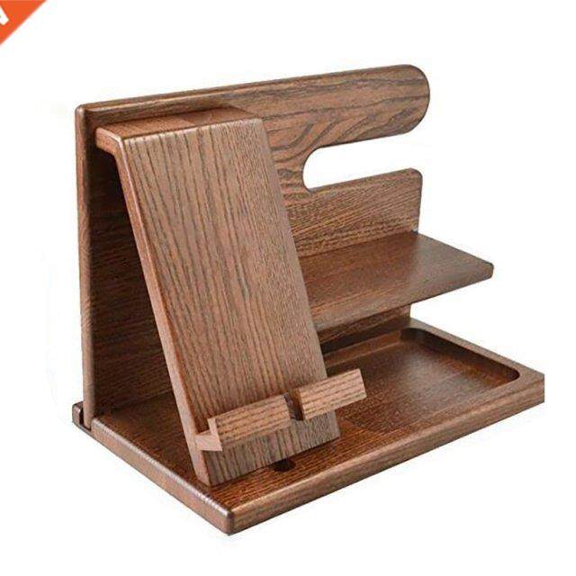 Wood Phone Docking Station Ash Key Holder Wallet Stand Watch
