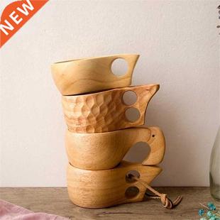 Wood Coffee Tea Chinese Milk Wooden Portable Rubber New Mug