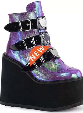 2021 Women Ankle Boots Gothic Platform Punk Winter Martin Bl