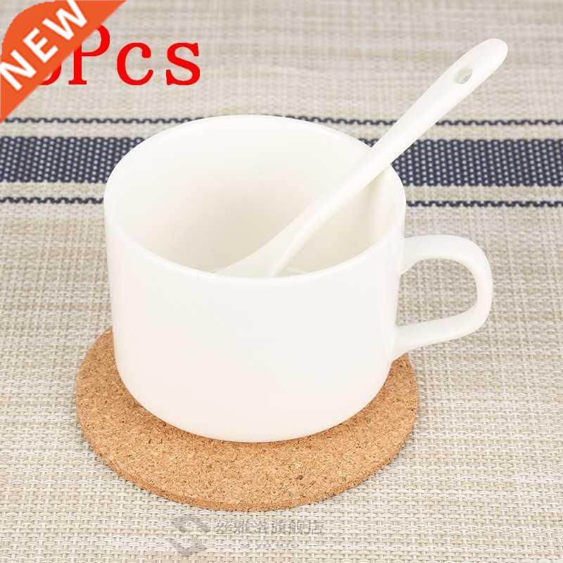 6Pcs Heat Insulation Round Cork Plain Coaster Coffee Wine Dr