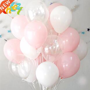 30Pcs/lot Pink Clear White Round Ballons Transparent Balloo