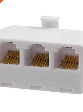 Telephone 6P6C 1 Male to 3 Female Plug Cable Connector for L