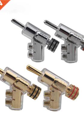 4Pcs Gold Plated Banana Plug Rhodium Plated Audio Adapter Hi