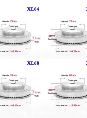 1PCS XL 64 Teeth To 80 Teeth Synchronous Wheel Process Bore
