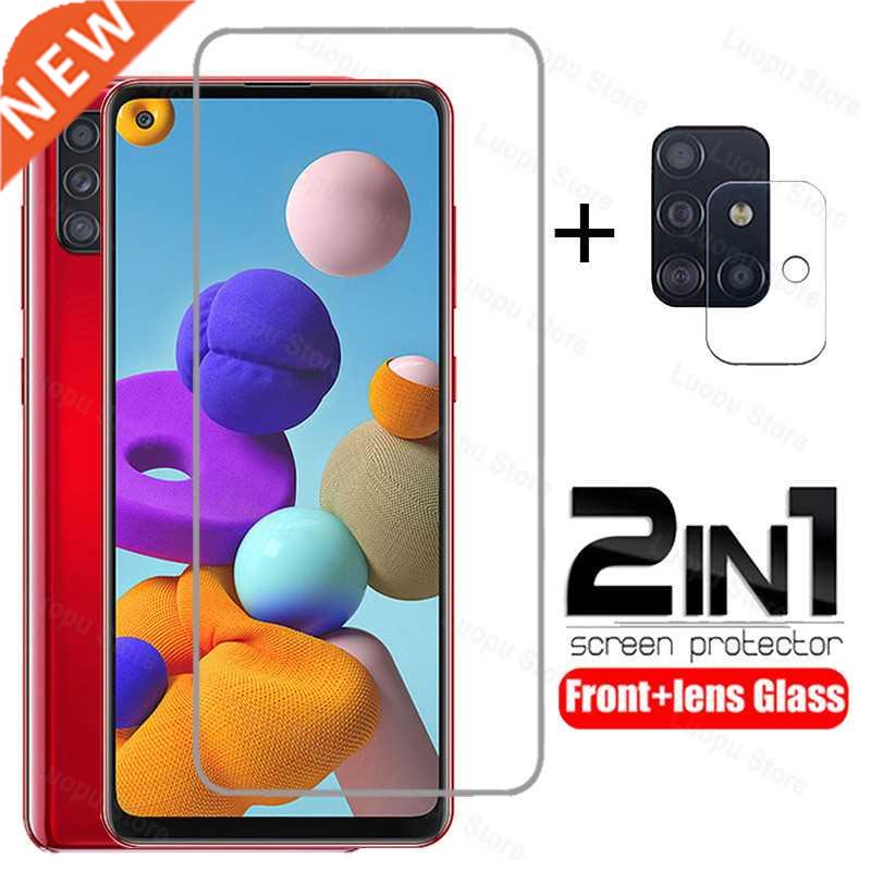 2 in 1 tempered glass for samsung a21s a21 a51 a71 a1 a41 a