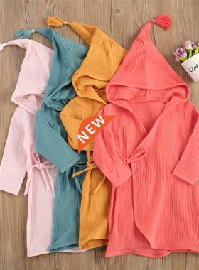 Children Long-sleeved 100cm Bubble Cotton Bathrobe Sleepwear