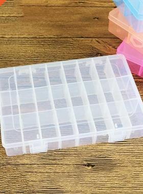 24 Grid Plastic Embroidery Needlework Storage Box Rubber Ban
