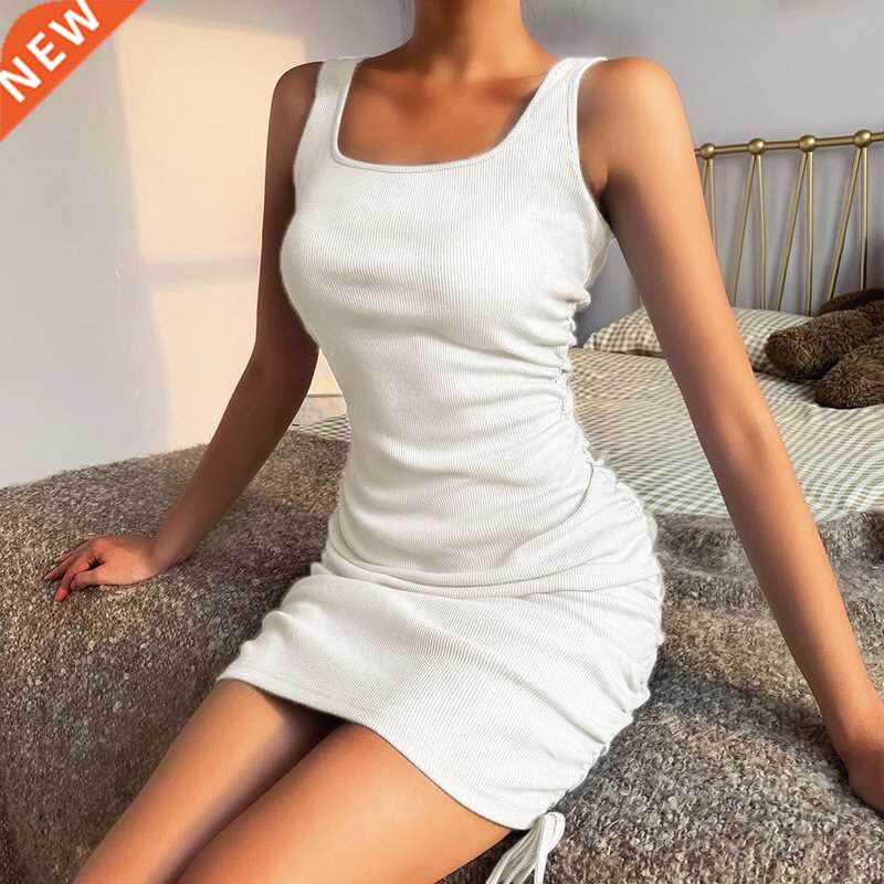 2020Slim pleated hip dress women