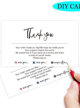 10-30Pcs/pack pink Thank You Card DIY Card stock For SUPPORT