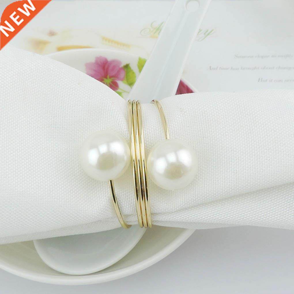 12pcs imitation pearls napkin rings wedding party holiday di