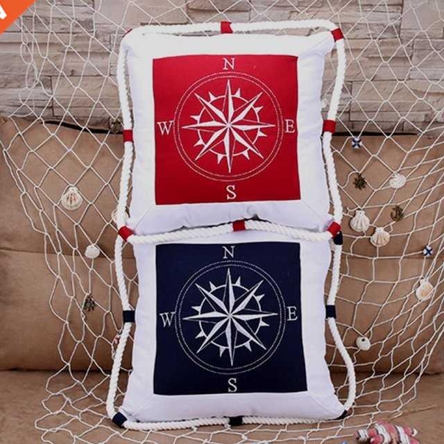 Mediterranean Navigation Furnishing Navy Sea Marine Pillow C