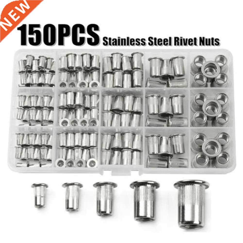 150PCS Stainless Steel Rivet Nut With Box Thread Repair Inse