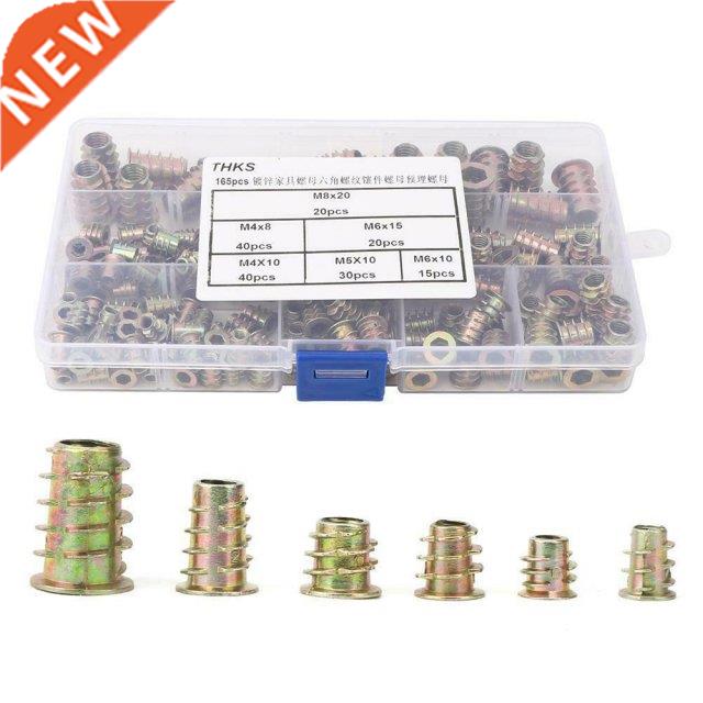 165Pcs Hex Thre Insert Nut Galvanized Wood Furniture Nut C