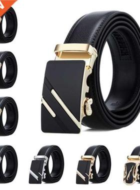 Men's Automatic Ratchet Pu Leather Belt Buckle Male High Qua