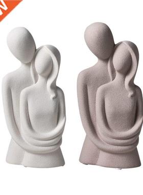 Hugging Couple Figurine Abstract Figure Ornament Bookshelf D