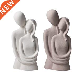 Hugging Couple Figurine Abstract Figure Ornament Bookshelf D