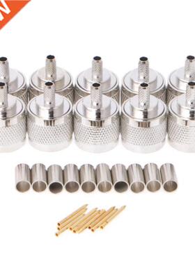 10Pcs N Male Plug Crimp RG58 RG142 LMR195 RG400 Coaxial Cabl