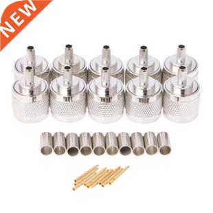 RG142 Cabl Male Coaxial RG400 LMR195 RG58 Crimp Plug 10Pcs