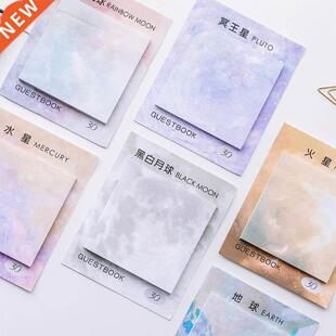 Creative Memo Pad Cute Notes Planets Sticky Not Kawaii