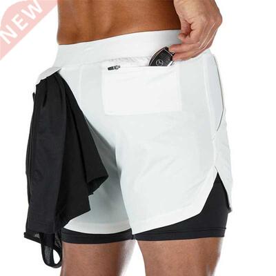 2020 Summer Running Shorts Men 2 in 1 Sports Jogging Fitness
